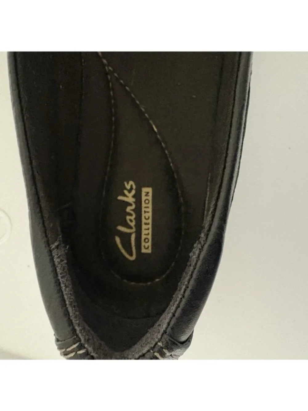 Clarks Black Button Accent Slip On Loafers
